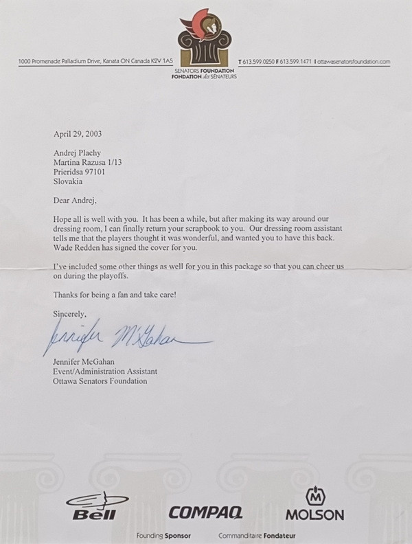 Letter from the club