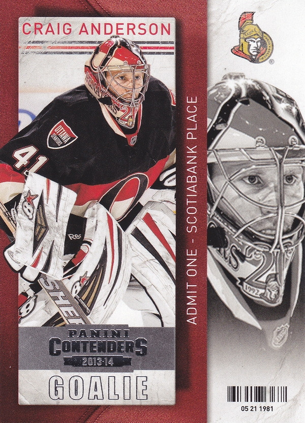 Hockey card Craig Anderson