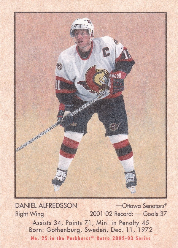 Hockey card Daniel Alfredsson