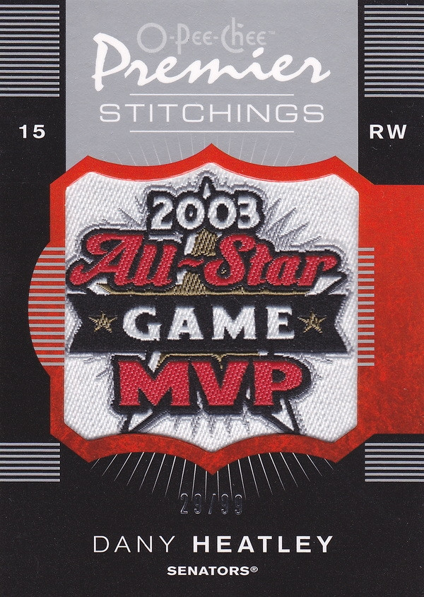 Hockey card Dany Heatley