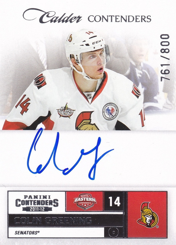 Hockey card Colin Greening