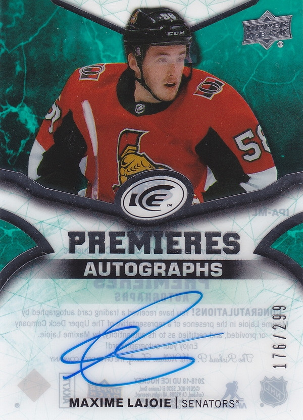 Hockey card Max Lajoie