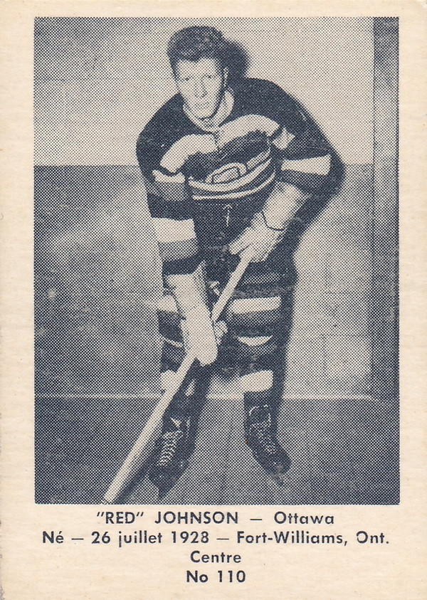 Hockey card Red Johnson