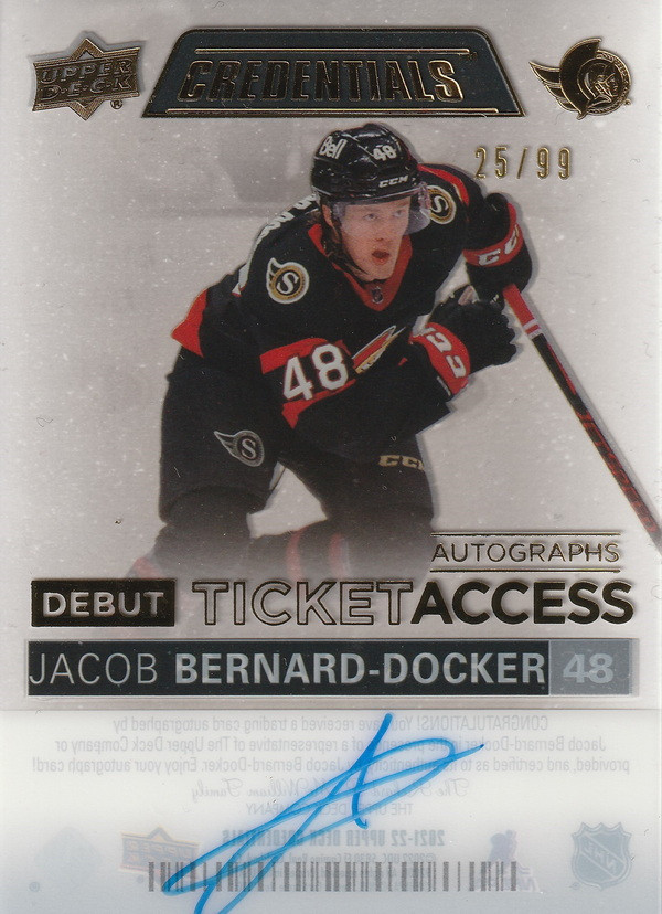 Hockey card Bernard-Docker Jacob