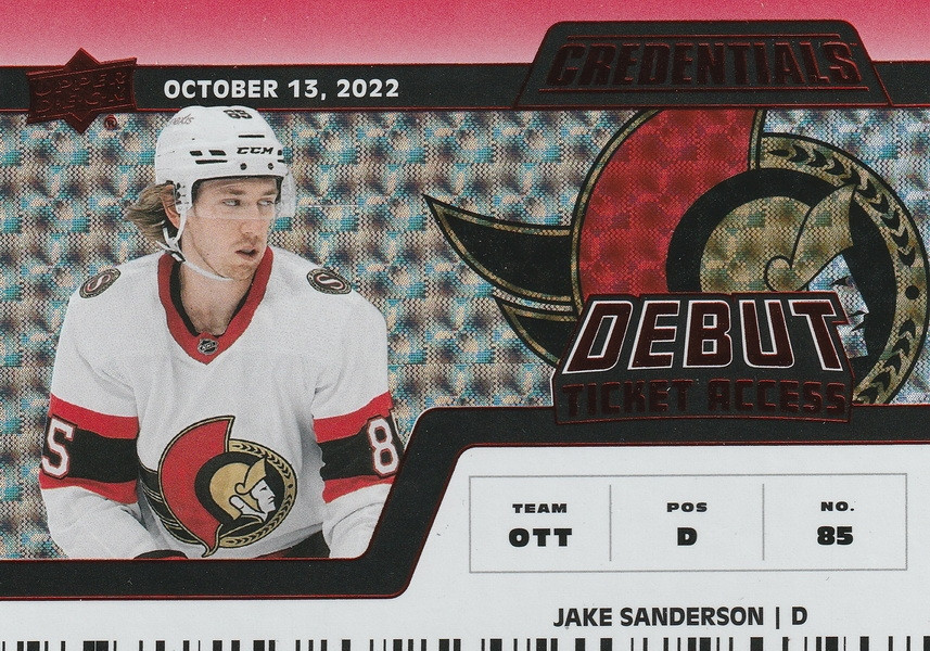 Hockey card Jake Sanderson