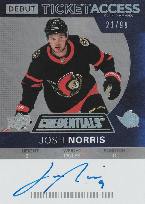 Hockey card Josh Norris
