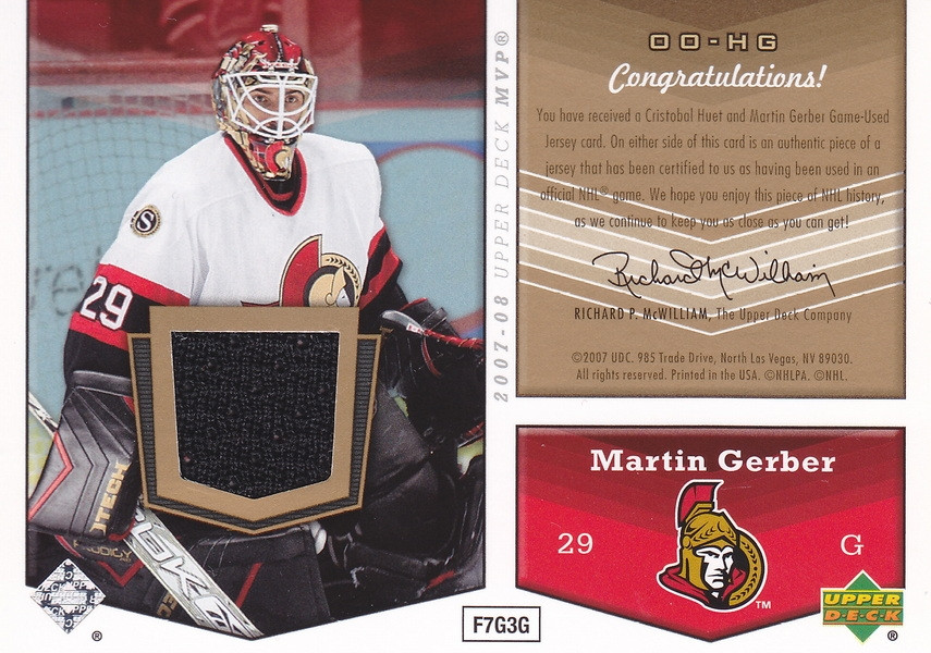 Hockey card Martin Gerber