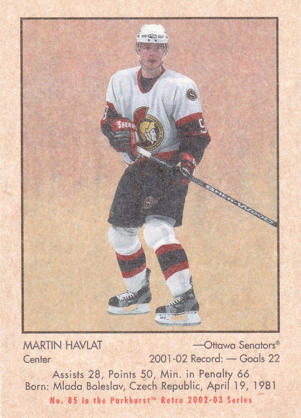 Hockey card Martin Havlat