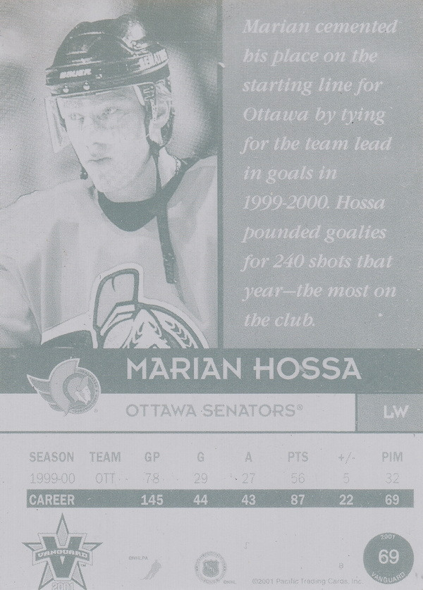 Hockey card Marian Hossa