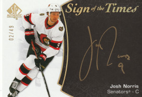 Hockey card Josh Norris