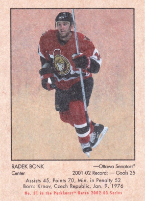 Hockey card Radek Bonk