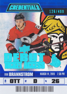 Hockey card Erik Brannstrom