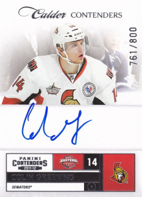 Hockey card Colin Greening