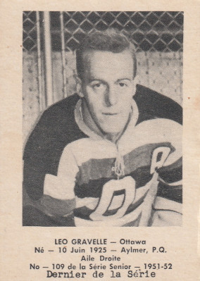 Hockey card Leo Gravelle