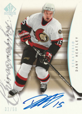 Hockey card Dany Heatley