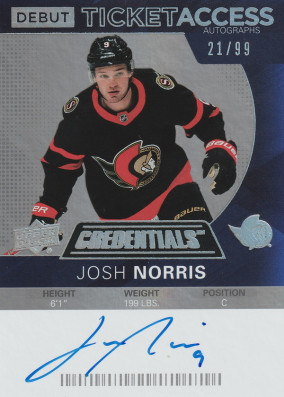 Hockey card Josh Norris