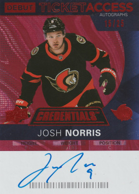 Hockey card Josh Norris